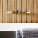 Two-Handle 3-Hole Wall Mount Roman Tub Faucet