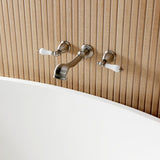 Two-Handle 3-Hole Wall Mount Roman Tub Faucet