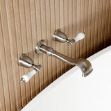 Two-Handle 3-Hole Wall Mount Roman Tub Faucet