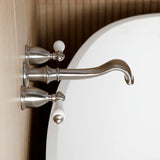 Two-Handle 3-Hole Wall Mount Roman Tub Faucet