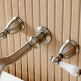 Two-Handle 3-Hole Wall Mount Roman Tub Faucet