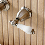 Two-Handle 3-Hole Wall Mount Roman Tub Faucet