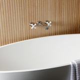 Two-Handle 3-Hole Wall Mount Roman Tub Faucet