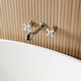 Two-Handle 3-Hole Wall Mount Roman Tub Faucet