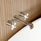 Two-Handle 3-Hole Wall Mount Roman Tub Faucet