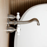 Two-Handle 3-Hole Wall Mount Roman Tub Faucet