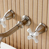 Two-Handle 3-Hole Wall Mount Roman Tub Faucet