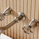 Webb Two-Handle 3-Hole Wall Mount Roman Tub Faucet with Knurled Handle