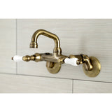 Kingston Two-Handle 2-Hole Wall Mount Bar Faucet