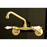 Kingston Two-Handle 2-Hole Wall Mount Kitchen Faucet