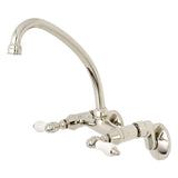 Kingston Two-Handle 2-Hole Wall Mount Kitchen Faucet