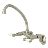 Kingston Two-Handle 2-Hole Wall Mount Kitchen Faucet