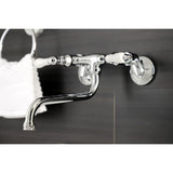 Kingston Double-Handle 2-Hole Wall Mount Bathroom Faucet