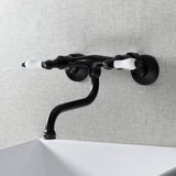 Kingston Double-Handle 2-Hole Wall Mount Bathroom Faucet