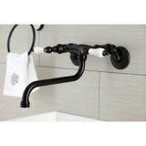 Kingston Double-Handle 2-Hole Wall Mount Bathroom Faucet