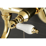 Kingston Double-Handle 2-Hole Wall Mount Bathroom Faucet