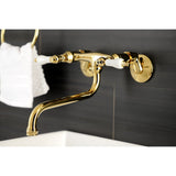 Kingston Double-Handle 2-Hole Wall Mount Bathroom Faucet