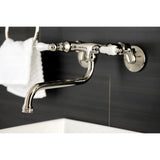 Kingston Double-Handle 2-Hole Wall Mount Bathroom Faucet