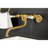 Kingston Double-Handle 2-Hole Wall Mount Bathroom Faucet