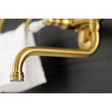 Kingston Double-Handle 2-Hole Wall Mount Bathroom Faucet