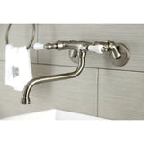 Kingston Double-Handle 2-Hole Wall Mount Bathroom Faucet