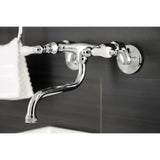 Kingston Double-Handle 2-Hole Wall Mount Bathroom Faucet