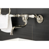 Kingston Double-Handle 2-Hole Wall Mount Bathroom Faucet