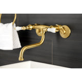 Kingston Double-Handle 2-Hole Wall Mount Bathroom Faucet