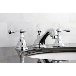 Two-Handle 3-Hole Deck Mount Widespread Bathroom Faucet with Brass Pop-Up Drain