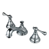 Two-Handle 3-Hole Deck Mount Widespread Bathroom Faucet with Brass Pop-Up Drain