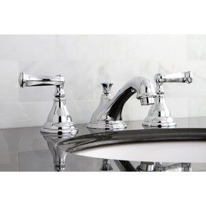 Royale Two-Handle 3-Hole Deck Mount Widespread Bathroom Faucet with Brass Pop-Up Drain