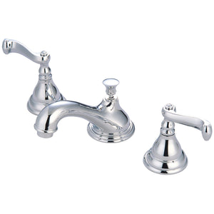 Royale Two-Handle 3-Hole Deck Mount Widespread Bathroom Faucet with Brass Pop-Up Drain