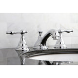 Two-Handle 3-Hole Deck Mount Widespread Bathroom Faucet with Brass Pop-Up Drain