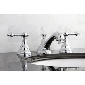 Two-Handle 3-Hole Deck Mount Widespread Bathroom Faucet with Brass Pop-Up Drain