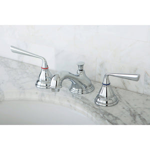 Silver Sage Two-Handle 3-Hole Deck Mount Widespread Bathroom Faucet with Brass Pop-Up Drain