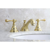 Two-Handle 3-Hole Deck Mount Widespread Bathroom Faucet with Brass Pop-Up Drain