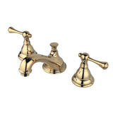 Two-Handle 3-Hole Deck Mount Widespread Bathroom Faucet with Brass Pop-Up Drain