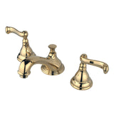 Royale Two-Handle 3-Hole Deck Mount Widespread Bathroom Faucet with Brass Pop-Up Drain