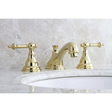 Two-Handle 3-Hole Deck Mount Widespread Bathroom Faucet with Brass Pop-Up Drain