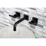 Milano Double-Handle 3-Hole Wall Mount Bathroom Faucet