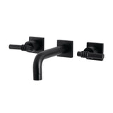 Milano Double-Handle 3-Hole Wall Mount Bathroom Faucet