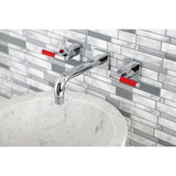 Kaiser Double-Handle 3-Hole Wall Mount Bathroom Faucet