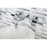 Kaiser Double-Handle 3-Hole Wall Mount Bathroom Faucet