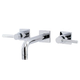 Concord Double-Handle 3-Hole Wall Mount Bathroom Faucet