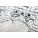 Milano Double-Handle 3-Hole Wall Mount Bathroom Faucet