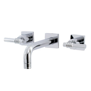 Milano Double-Handle 3-Hole Wall Mount Bathroom Faucet