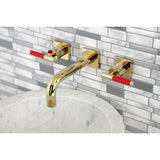 Kaiser Double-Handle 3-Hole Wall Mount Bathroom Faucet