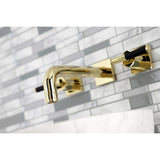 Kaiser Double-Handle 3-Hole Wall Mount Bathroom Faucet