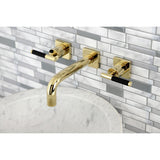 Kaiser Double-Handle 3-Hole Wall Mount Bathroom Faucet