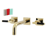 Kaiser Double-Handle 3-Hole Wall Mount Bathroom Faucet